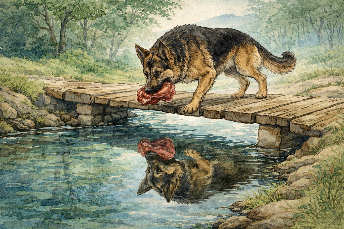 Bájky a ich posolstvo pre ľudstvo. Bájka o psovi a kúsku mäsa