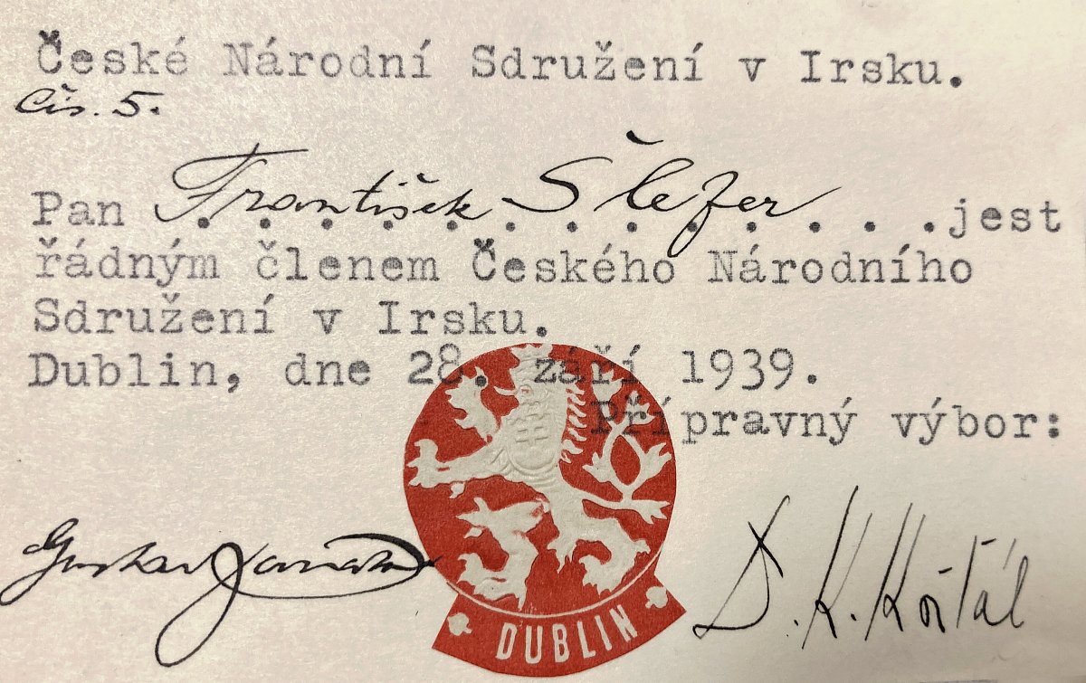 členská karta Českého národního sdružení v Dublinu.jpg