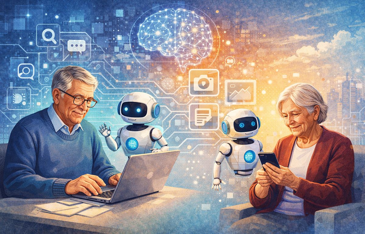 Umělou inteligenci využívají stále častěji také senioři, potvrdil průzkum