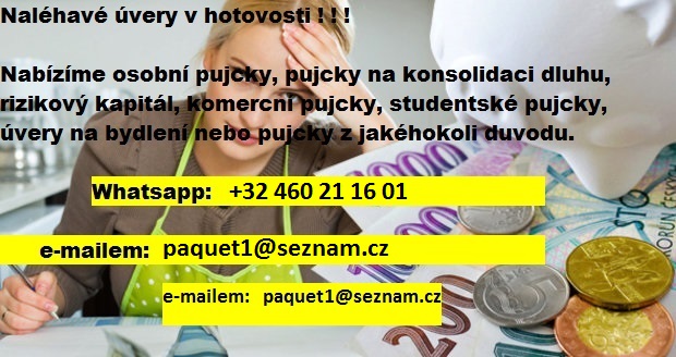 Naléhavé úvery v hotovosti! ! !