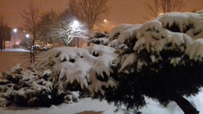 Noční Ostrava-2hod sněží!