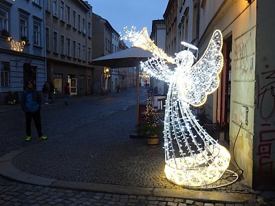 Anděl v ulici v Jihlavě...