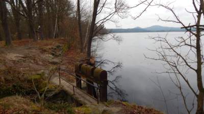 Únor na hrázi břehyňského rybníku