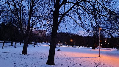 Podvečerní procházka pod lampami a měsíčkem*