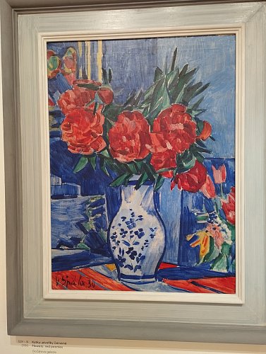 Kytky: pivoňky červené