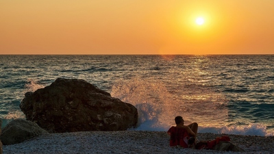 Západ na Kathisma, Lefkada, Řecko