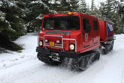 Rolba z Luční boudy v Krkonoších