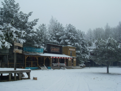 Westernové městečko v zimě...